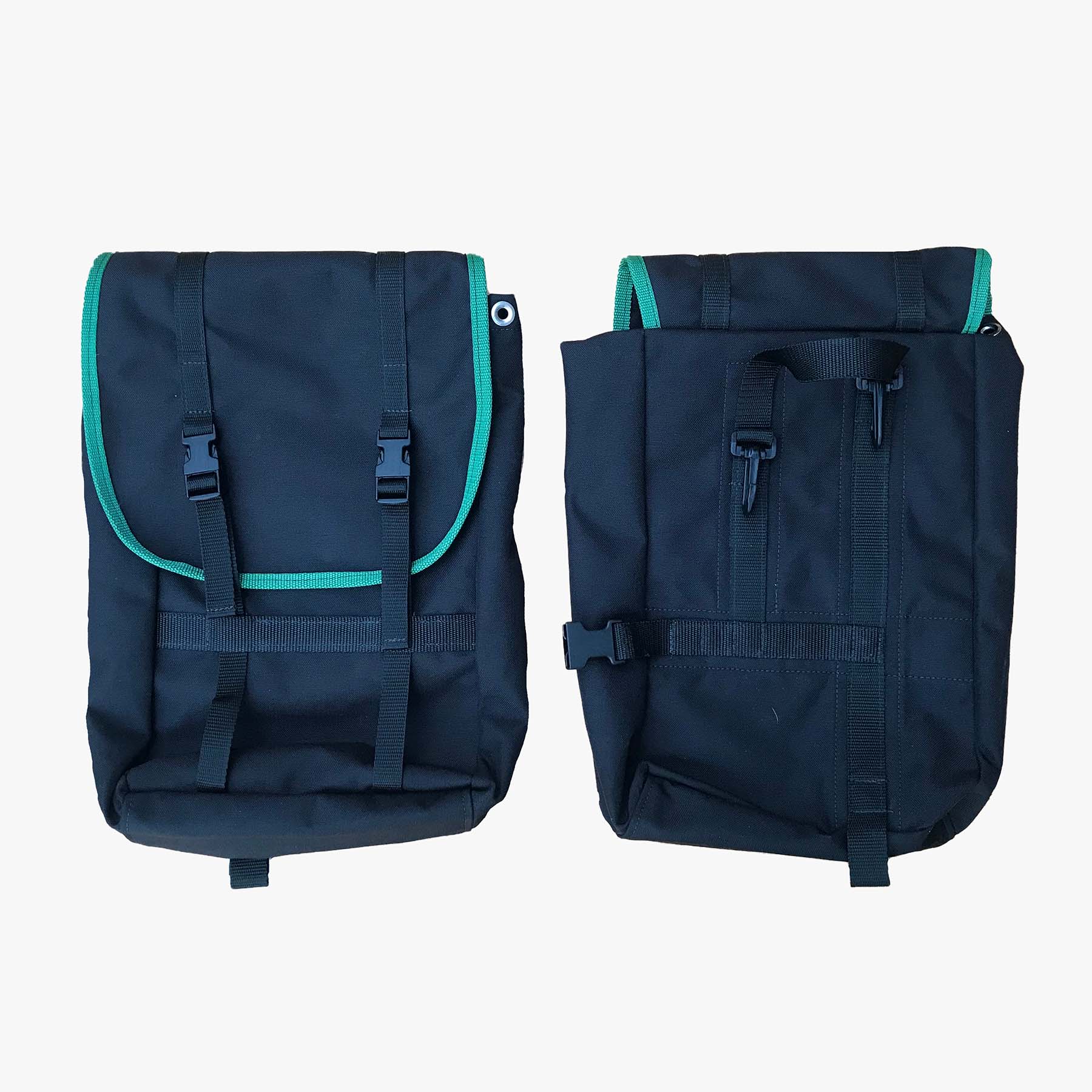 Load image into Gallery viewer, Freerein equipment expedition saddle bags, image shows the front and back