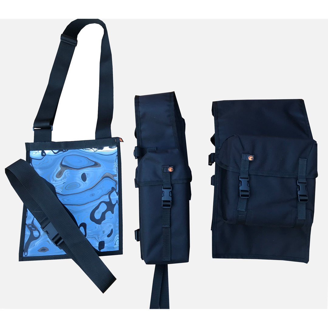 Load image into Gallery viewer, Freerein equipment saddle bag, bottle bag and map case set, with black trim