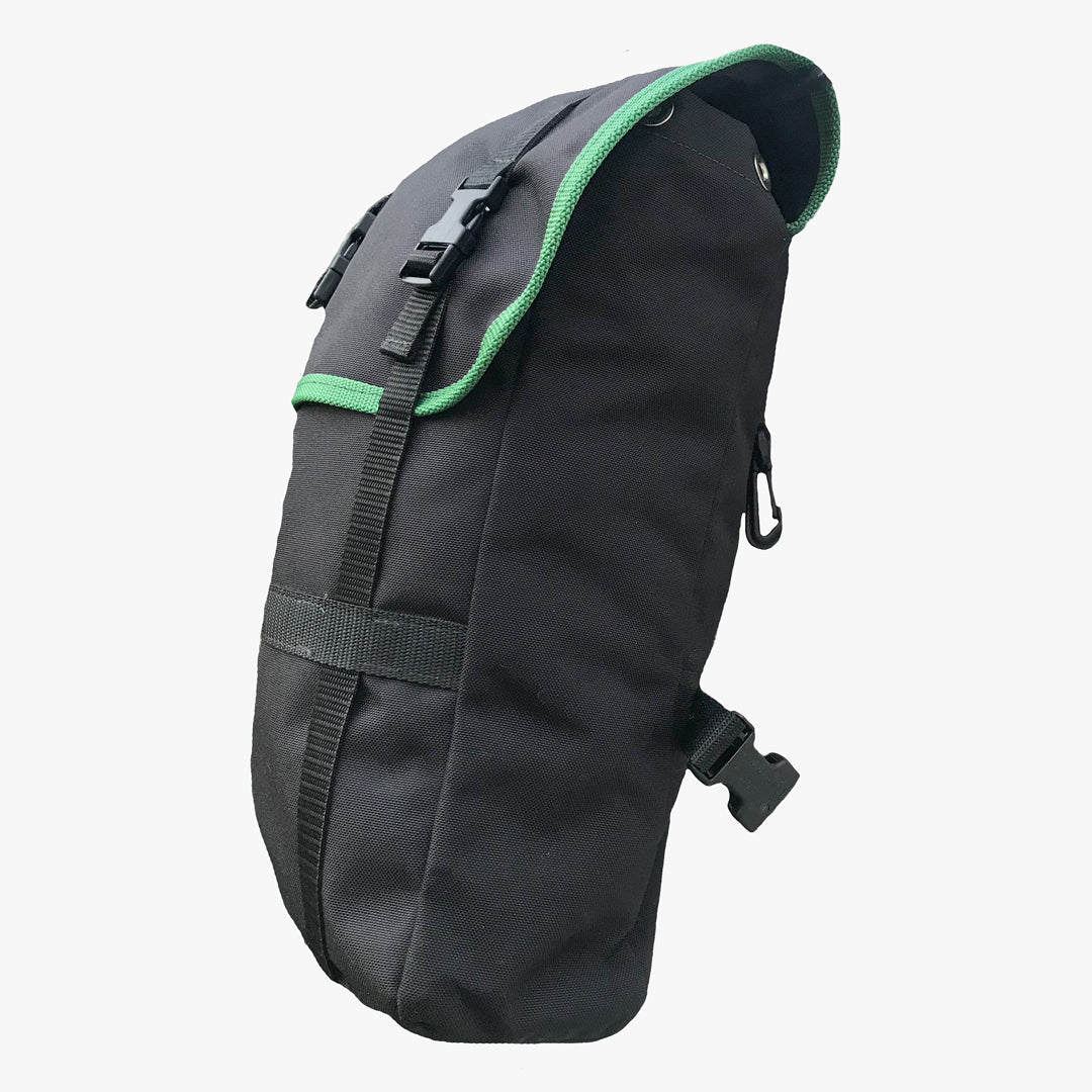 Load image into Gallery viewer, Freerein equipment expedition saddle bag fully packed, side view
